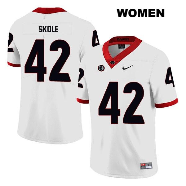 Georgia Bulldogs Women's Jake Skole #42 NCAA Legend Authentic White Nike Stitched College Football Jersey NDX4656SP